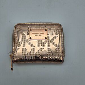 Michael Kors Rose Gold Mirror Metallic Bifold Wallet